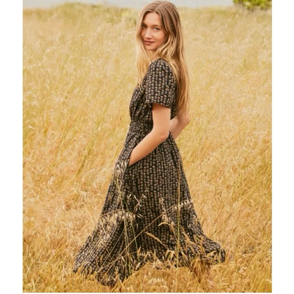 Marine Layer Annika Floral Midi Dress - Picture 1 of 9